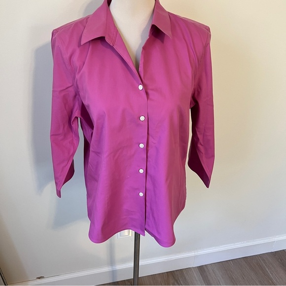 Orvis Tops - Orvis Fuchsia Button-Down Shirt women’s size 14 cotton